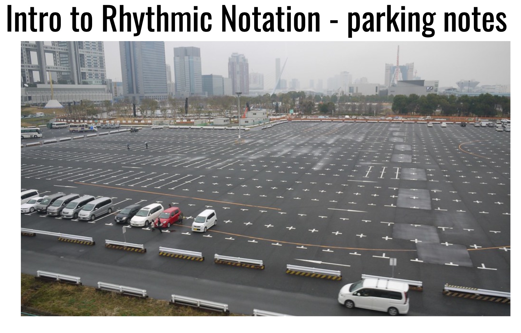 Intro to Rhythm - Parking Lot Notes graphic.