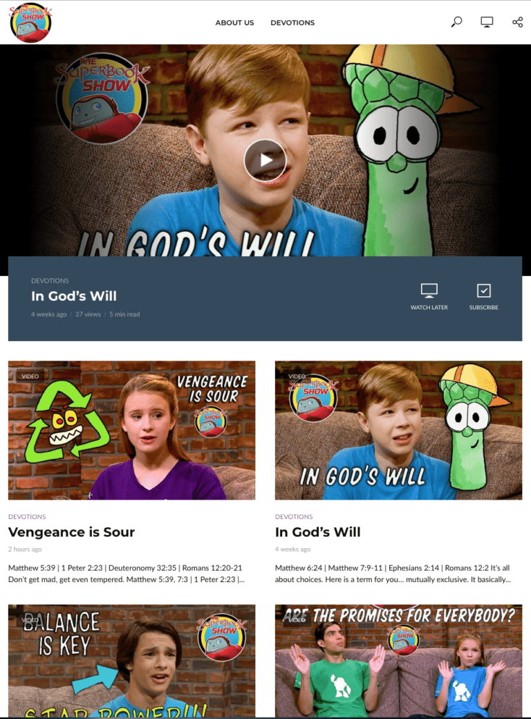 The Superbook Show website